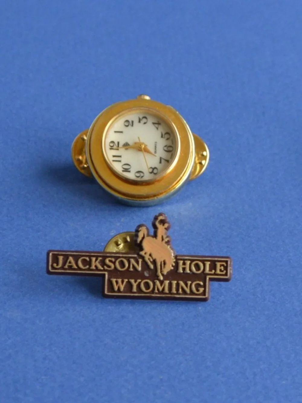 Set of 4 Lapel Pins-Tennis Player, Jackson Hole, US Air Force, Miniature Watch